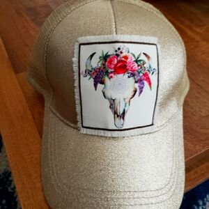 METALLIC GOLD BOHO BALL CAP